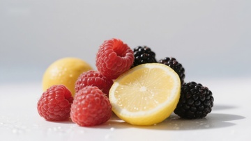 新鲜水果组合：柠檬与浆果