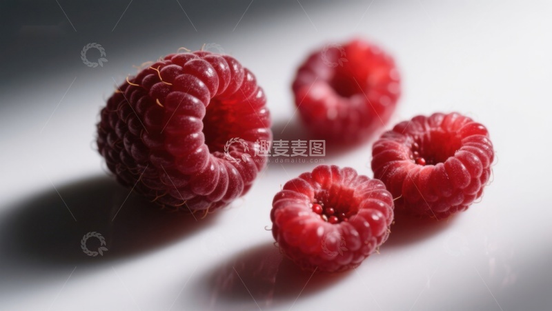 高清大图下载【趣麦麦图】新鲜覆盆子的特写