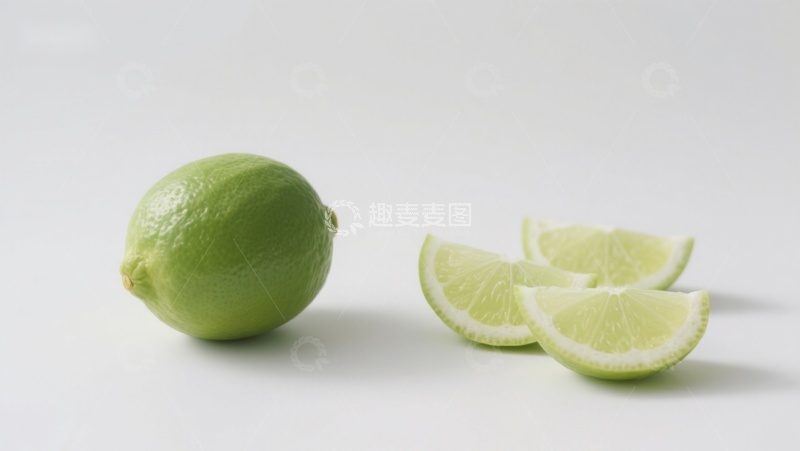 高清大图下载【趣麦麦图】新鲜青柠与切片展示