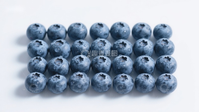 高清大图下载【趣麦麦图】整齐排列的蓝莓特写