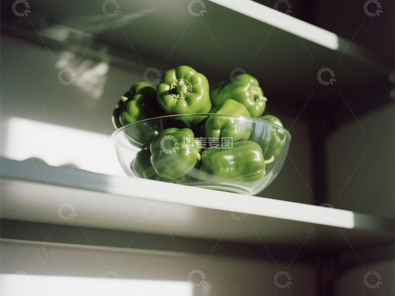 高清大图下载【趣麦麦图】透明碗中的青椒