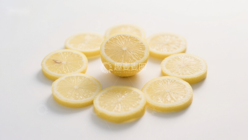 高清大图下载【趣麦麦图】新鲜柠檬切片排列