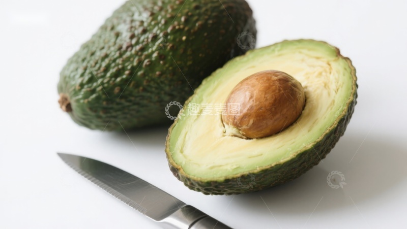 高清大图下载【趣麦麦图】新鲜牛油果切开展示
