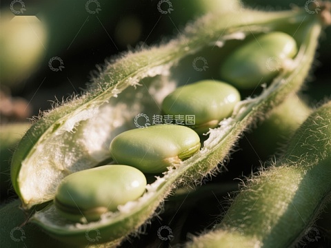 新鲜豆荚中的绿色蚕豆