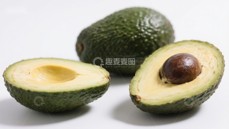 高清大图下载【趣麦麦图】新鲜牛油果切开展示