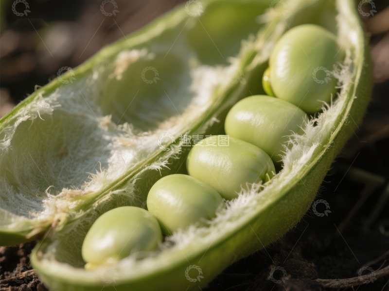 高清大图下载【趣麦麦图】-新鲜豌豆荚中的绿色豌豆
