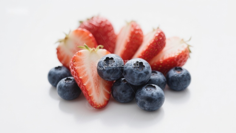高清大图下载【趣麦麦图】新鲜草莓蓝莓组合