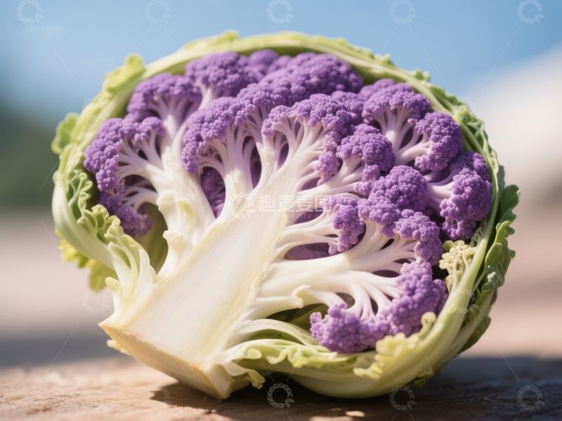 高清大图下载【趣麦麦图】紫色花椰菜的特写