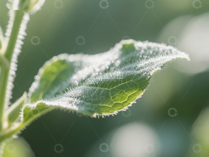 高清大图下载【趣麦麦图】绿叶特写，晨露闪烁