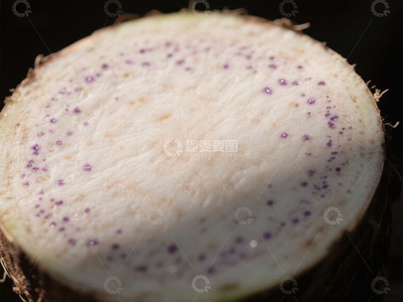 高清大图下载【趣麦麦图】切面芋头的紫色斑点特写