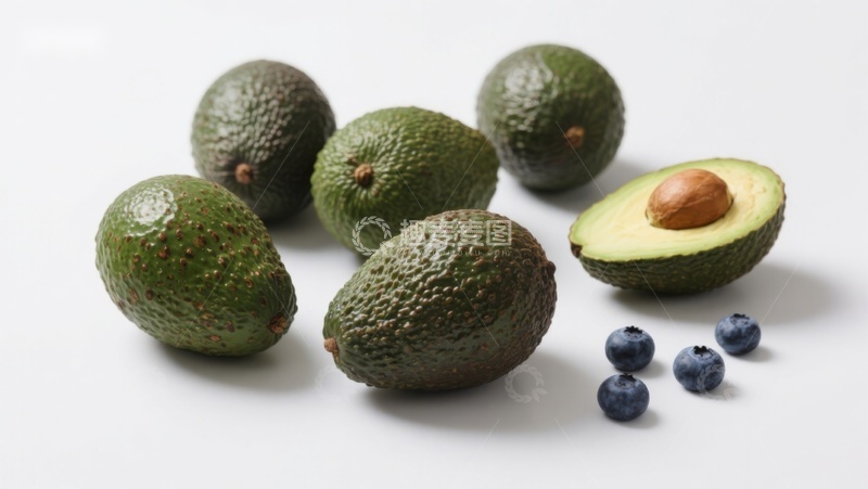 高清大图下载【趣麦麦图】新鲜牛油果与蓝莓的组合