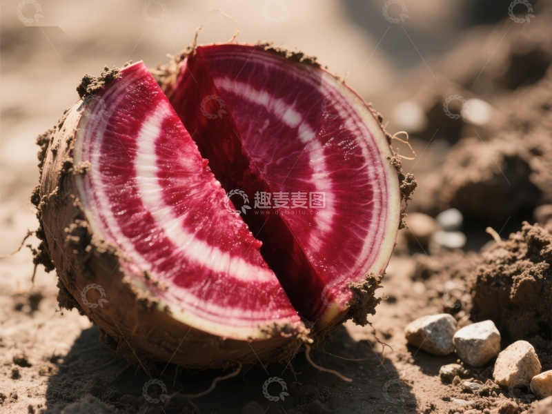 高清大图下载【趣麦麦图】切开的红白相间甜菜