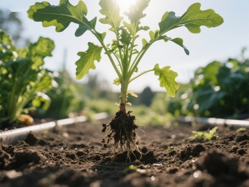 阳光下的幼苗生长