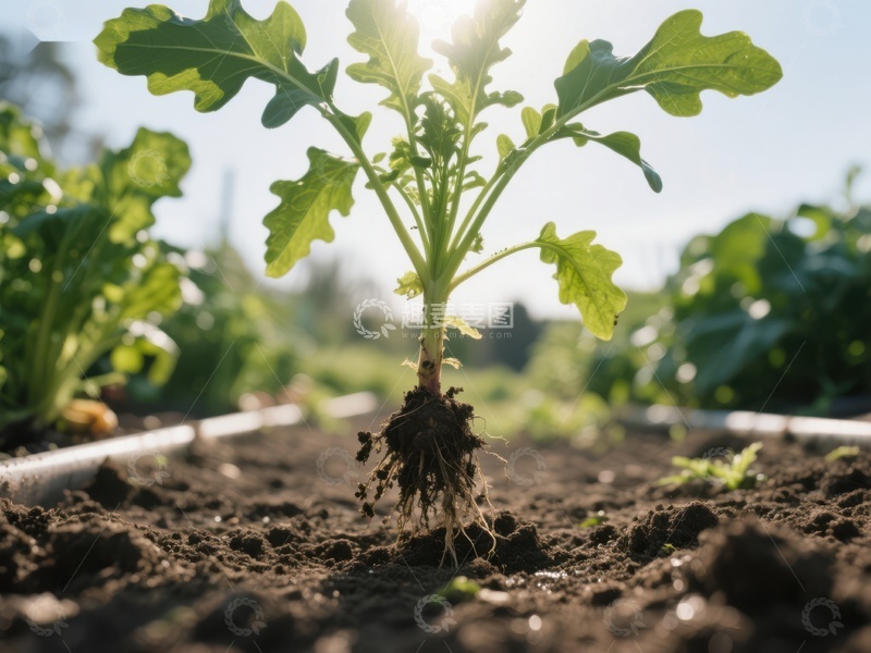 高清大图下载【趣麦麦图】阳光下的幼苗生长
