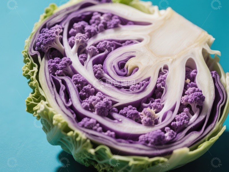 高清大图下载【趣麦麦图】紫色卷心菜的横切面