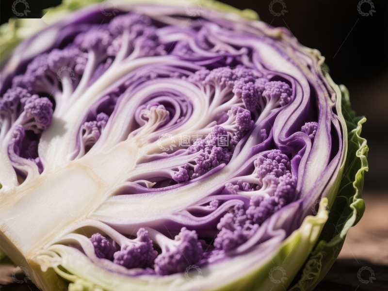 高清大图下载【趣麦麦图】紫色花椰菜的细腻纹理