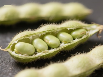 新鲜毛豆荚特写