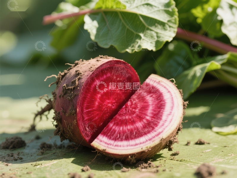 高清大图下载【趣麦麦图】新鲜切开的甜菜根
