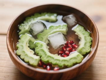 苦瓜冰糖水配石榴籽