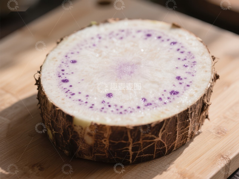 高清大图下载【趣麦麦图】新鲜芋头切片展示