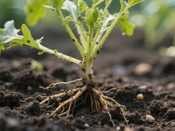 幼苗扎根土壤，生机勃勃