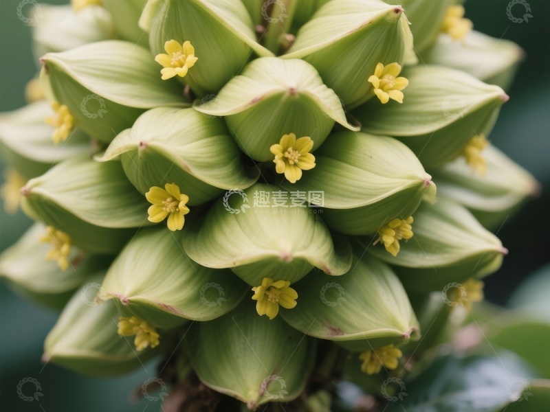 高清大图下载【趣麦麦图】绿色苞片簇拥的黄色小花
