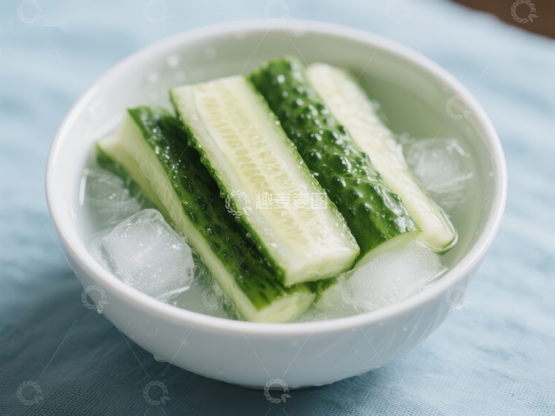 高清大图下载【趣麦麦图】冰镇黄瓜片，清爽解暑