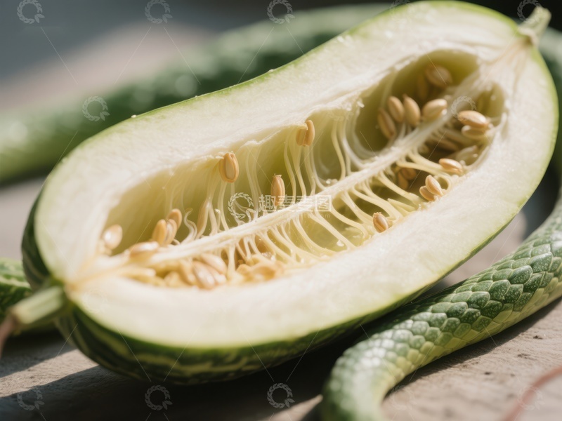 高清大图下载【趣麦麦图】切开的黄瓜内部特写
