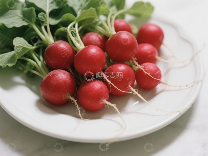 高清大图下载【趣麦麦图】新鲜樱桃萝卜盘中展示