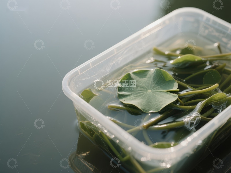 水培植物在透明容器中