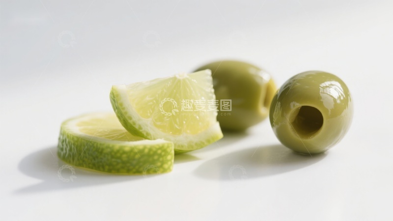 高清大图下载【趣麦麦图】青柠切片与绿橄榄