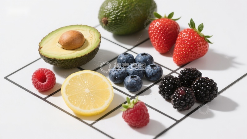 高清大图下载【趣麦麦图】新鲜水果棋盘排列