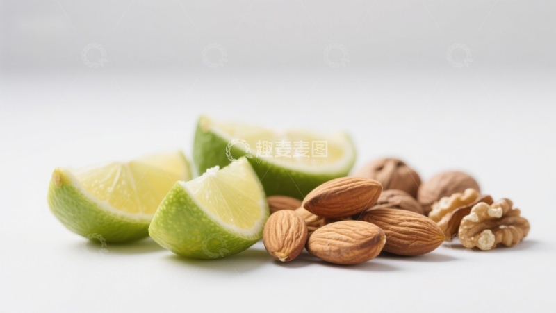 高清大图下载【趣麦麦图】青柠切片与坚果组合