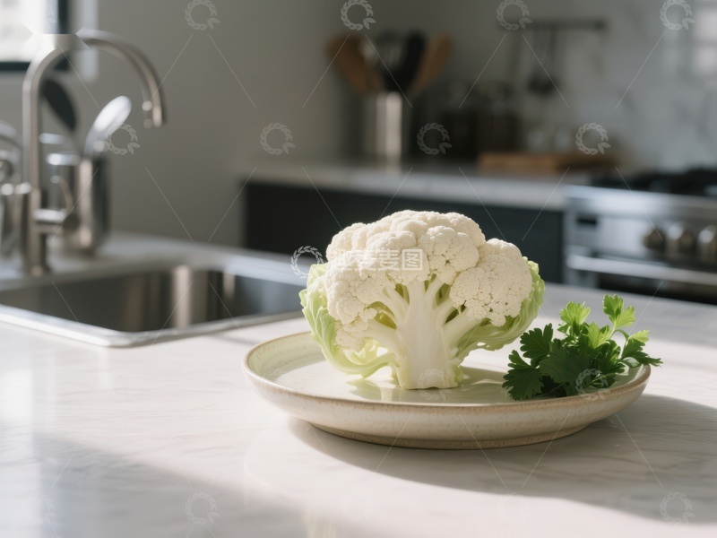 高清大图下载【趣麦麦图】厨房台面上的花椰菜