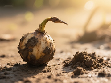 土壤中的新生植物芽