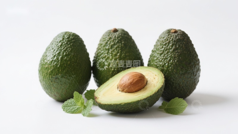 高清大图下载【趣麦麦图】新鲜牛油果与薄荷叶