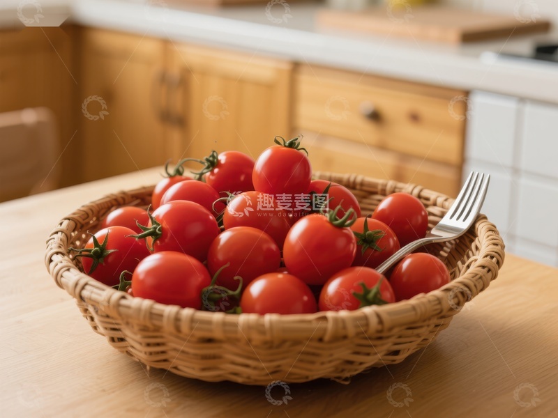 高清大图下载【趣麦麦图】篮子里的鲜红番茄
