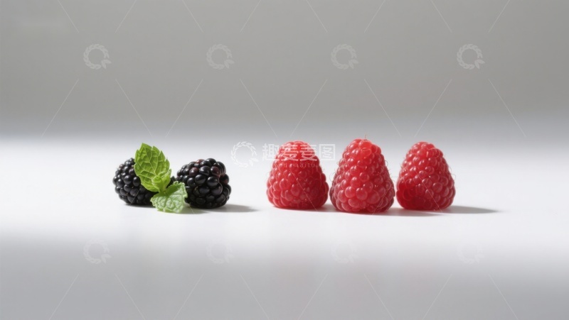 高清大图下载【趣麦麦图】黑莓与覆盆子的清新对比
