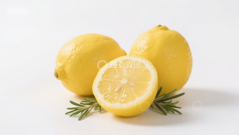 高清大图下载【趣麦麦图】新鲜柠檬与迷迭香的组合