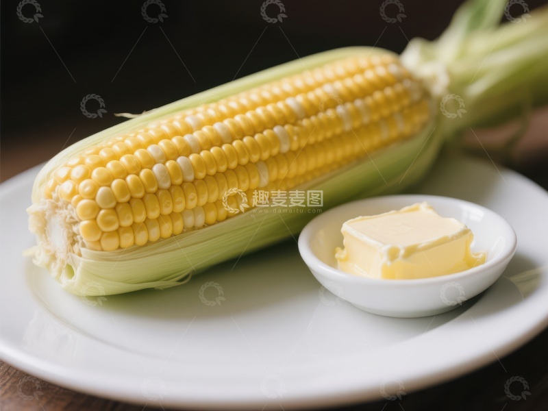 高清大图下载【趣麦麦图】新鲜玉米配黄油