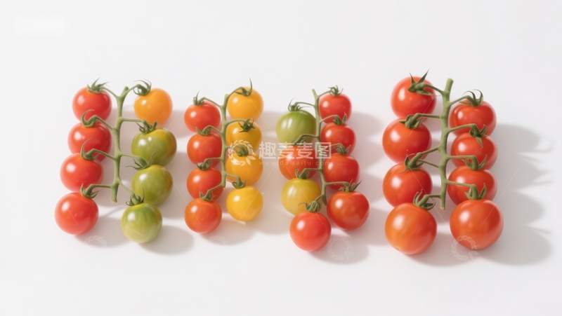 高清大图下载【趣麦麦图】色彩渐变的樱桃番茄排列