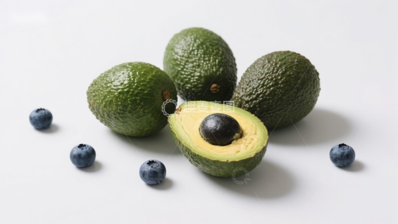 高清大图下载【趣麦麦图】新鲜牛油果与蓝莓的组合