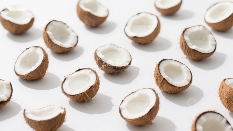 高清大图下载【趣麦麦图】新鲜椰子半球排列