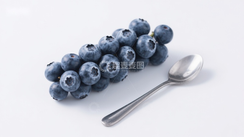 高清大图下载【趣麦麦图】蓝莓与银勺静物图