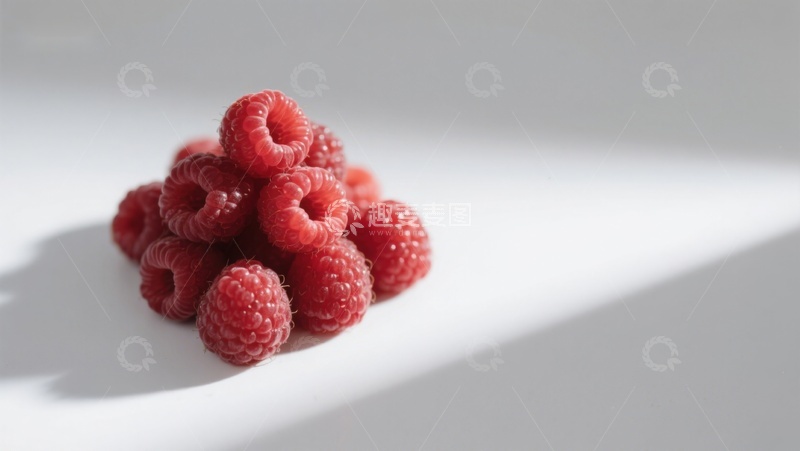 高清大图下载【趣麦麦图】新鲜红莓堆叠在光影中