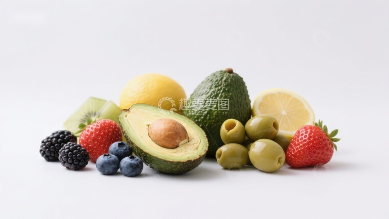 高清大图下载【趣麦麦图】新鲜水果与橄榄的健康组合