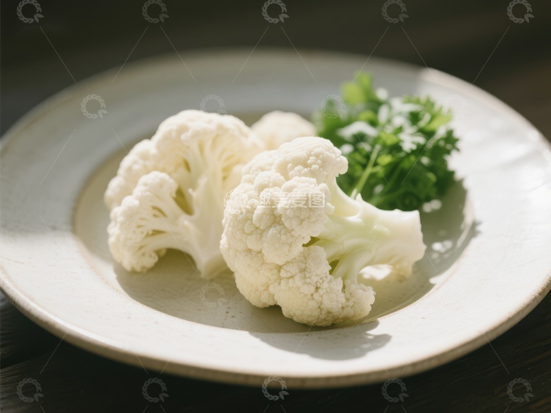 高清大图下载【趣麦麦图】新鲜花椰菜与香草装饰