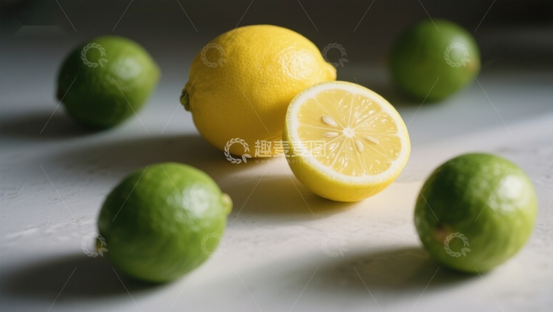 高清大图下载【趣麦麦图】柠檬与青柠的清新组合