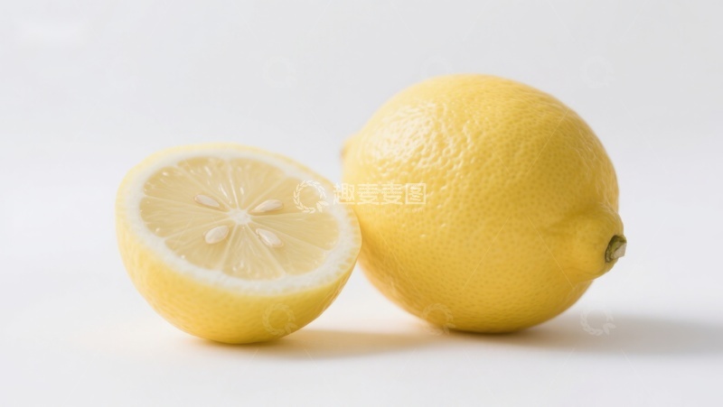 高清大图下载【趣麦麦图】新鲜柠檬，一半切开展示