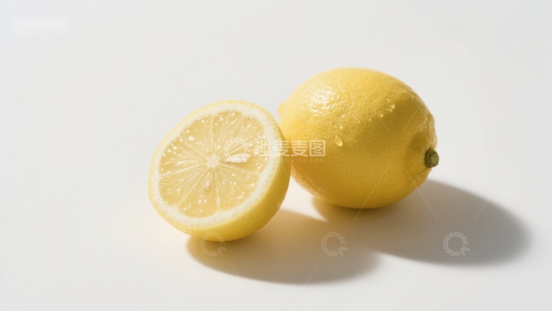 高清大图下载【趣麦麦图】新鲜柠檬切片与整果展示